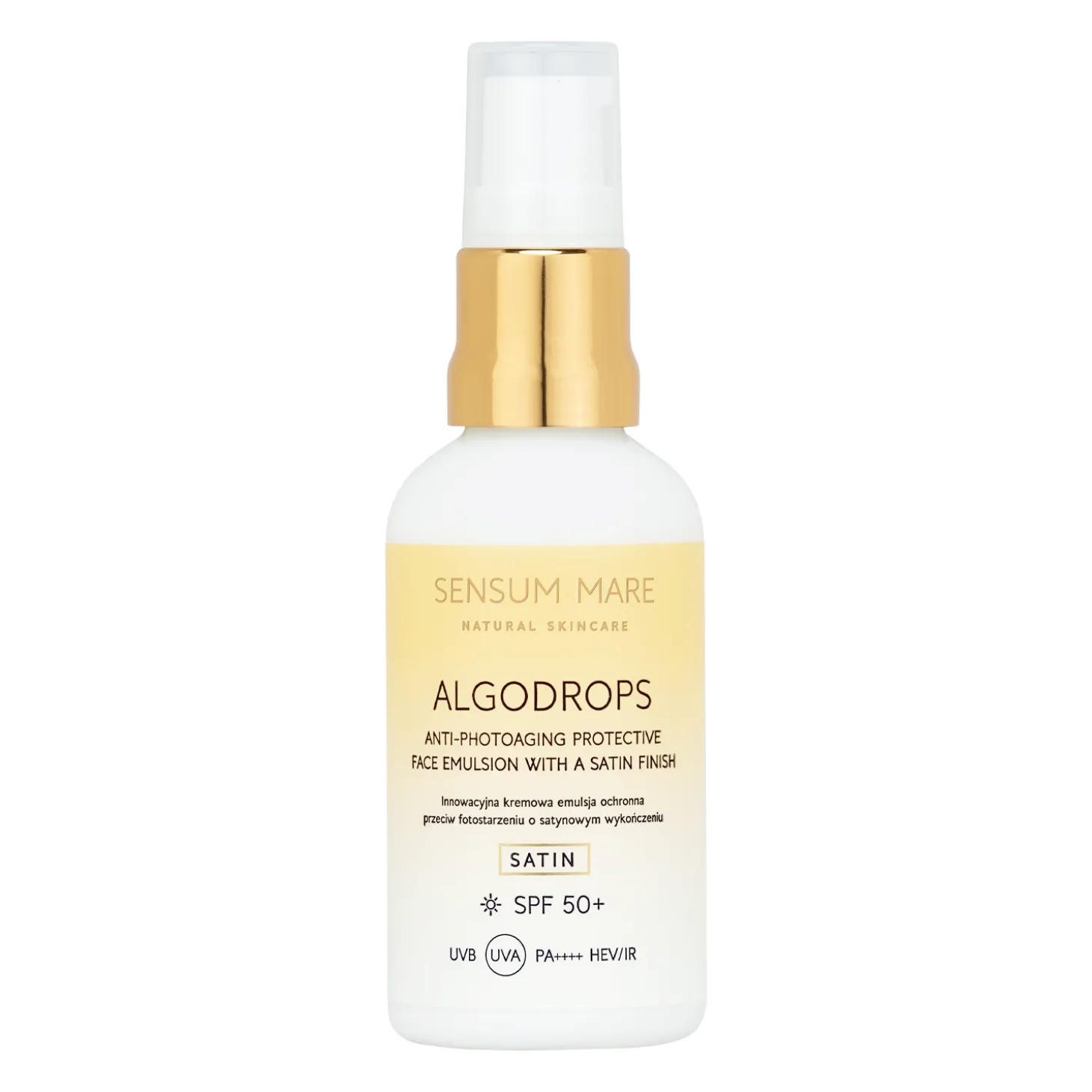 Sensum Mare - Algodrops Satin - Anti-Photoaging Protective Face Emulsion - Emulsja Ochronna o Satynowym Wykończeniu - 50ml