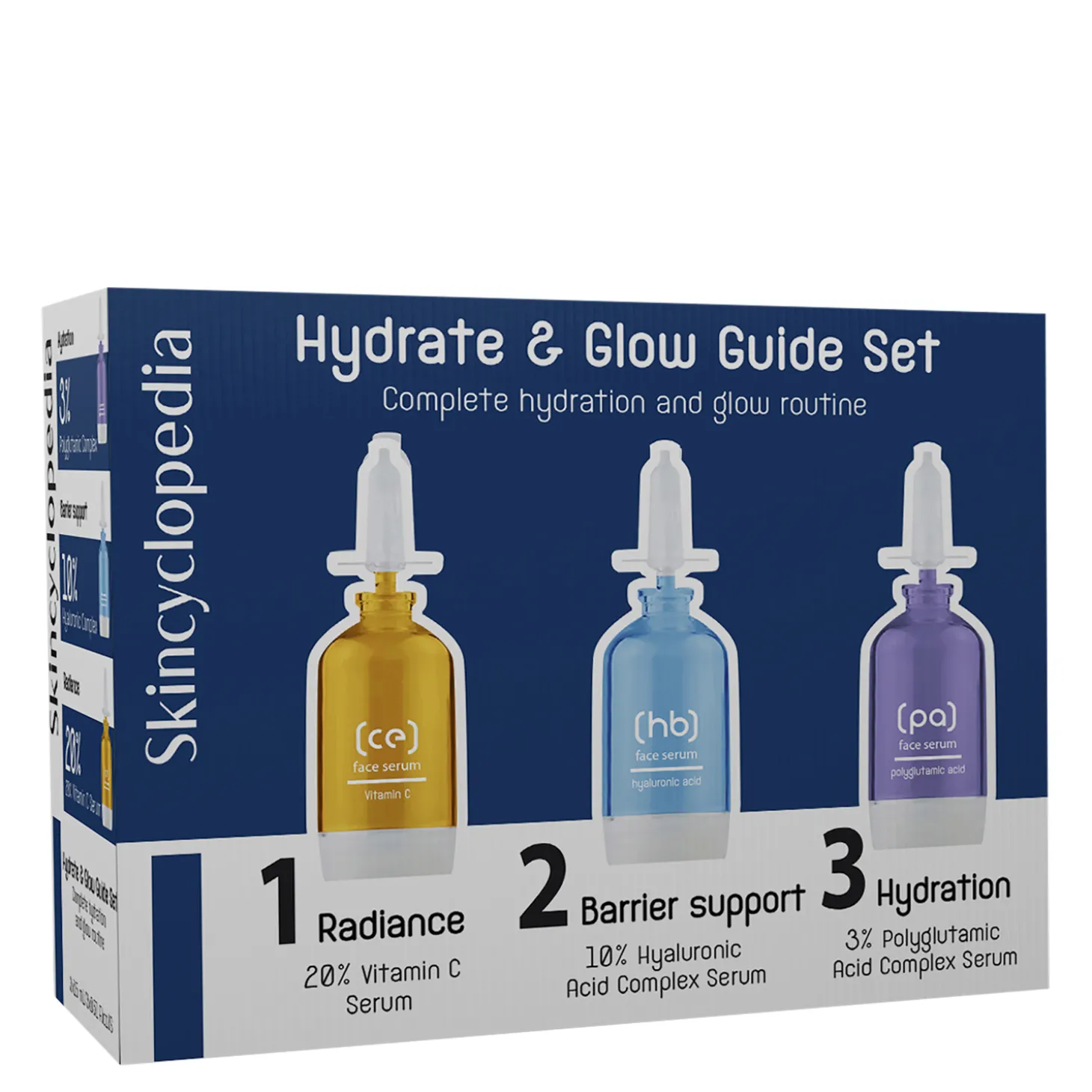 Skincyclopedia - Hydrate Guide Set - Nawilżająca Kuracja do Twarzy - 3x15ml