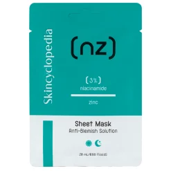 Skincyclopedia - Sheet Mask Niacinamide 3% Zinc - Maska w Płachcie Przeciwdziałająca Niedoskonałościom -1szt/20ml