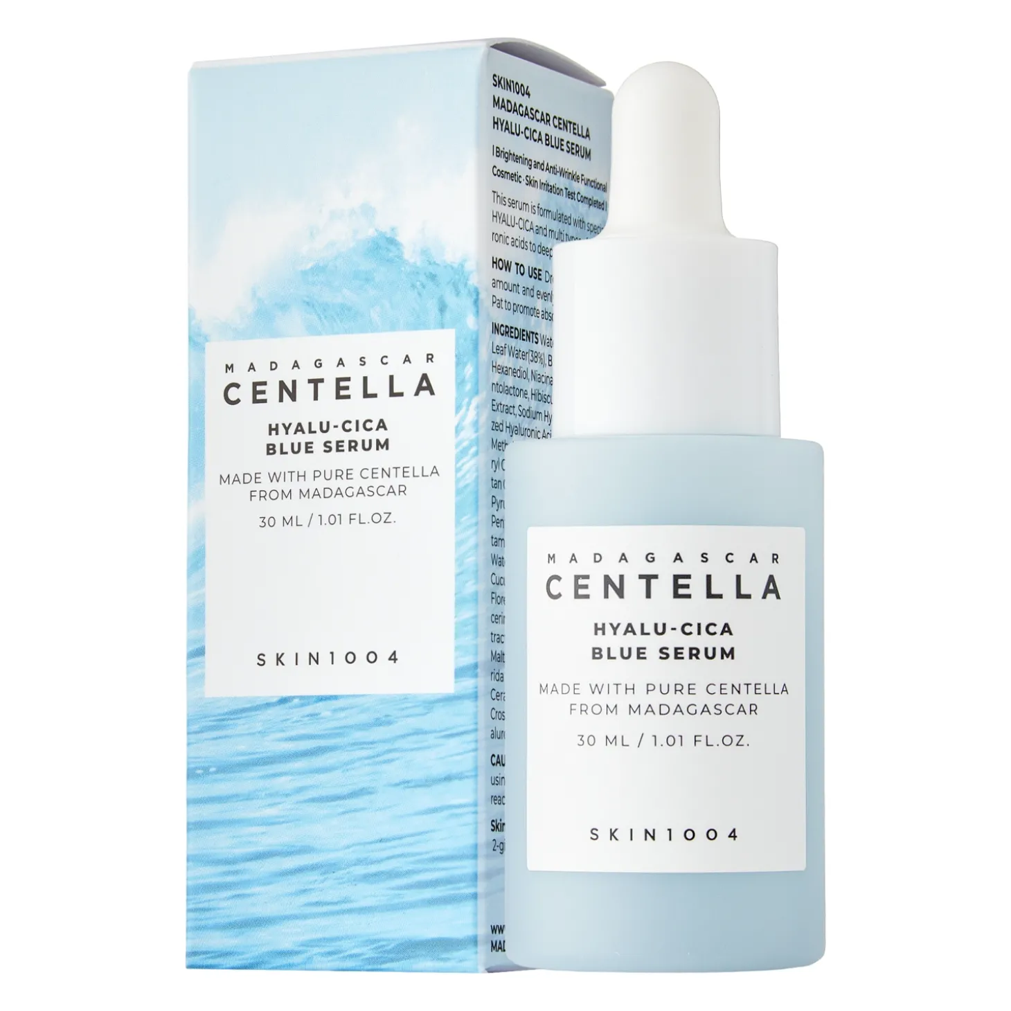 SKIN1004 - Madagascar Centella Hyalu-Cica Blue Serum - Hialuronowe Serum z Wąkrotą Azjatycką - 30ml