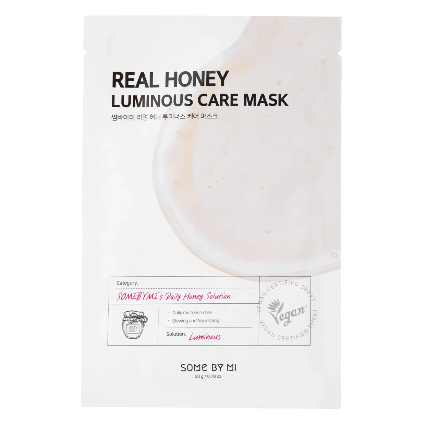 Some By Mi - Real Honey Luminous Care Mask - Rozświetlająca Maska w Płachcie - 20g