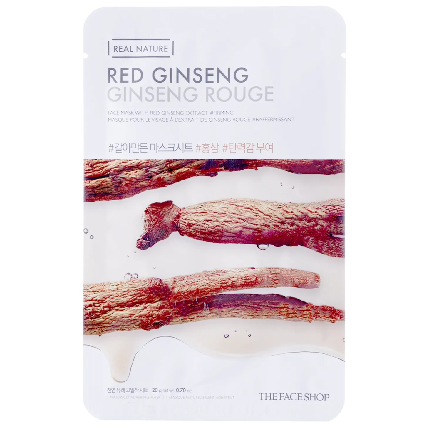 The Face Shop - Natural Mask - Red Ginseng - Maska w Płachcie z Czerwonym Żeń-szeniem - 20g
