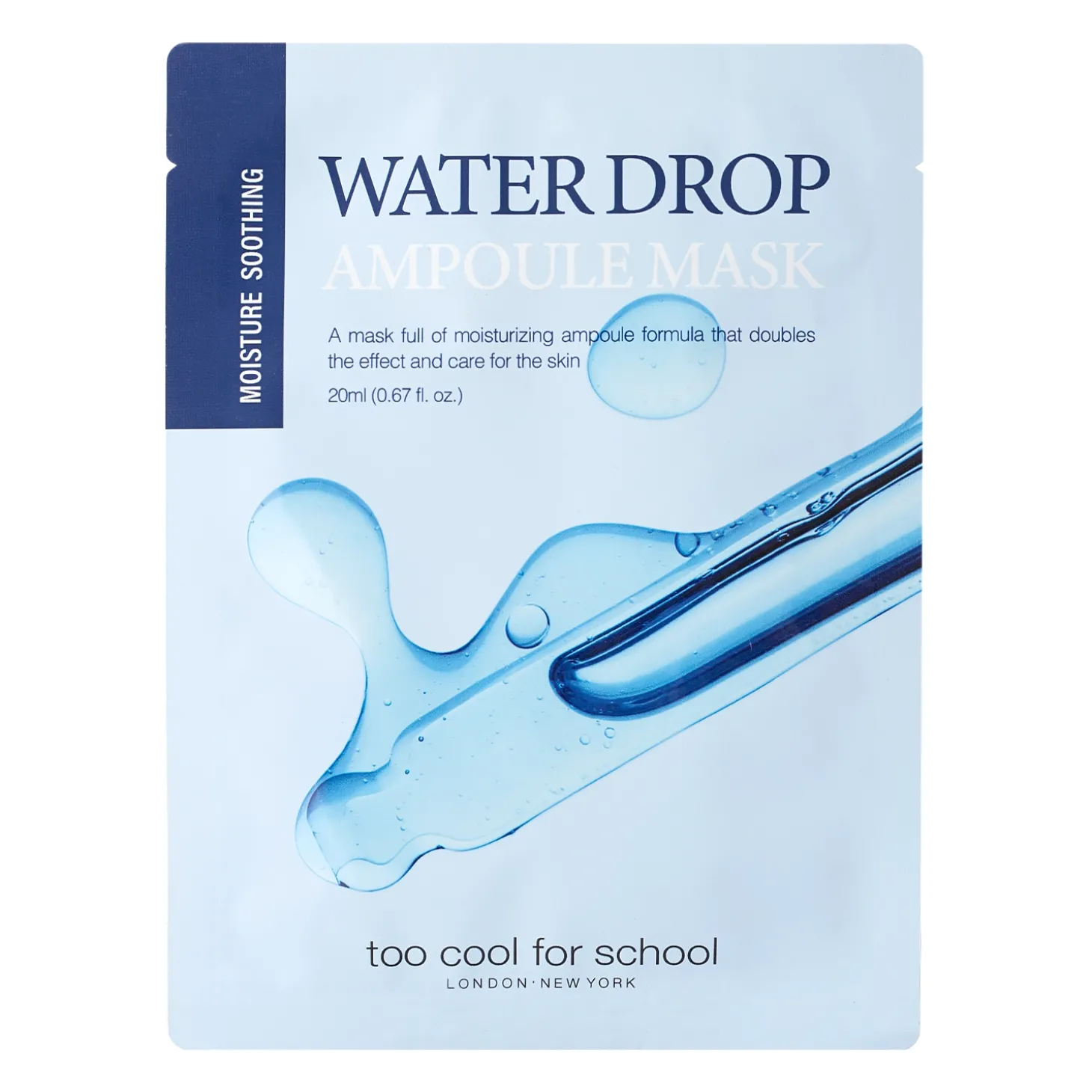 Too Cool for School - Drop Ampoule Mask Sheet Water Drop - Nawilżająca Maska do Twarzy w Płachcie - 1szt/20g