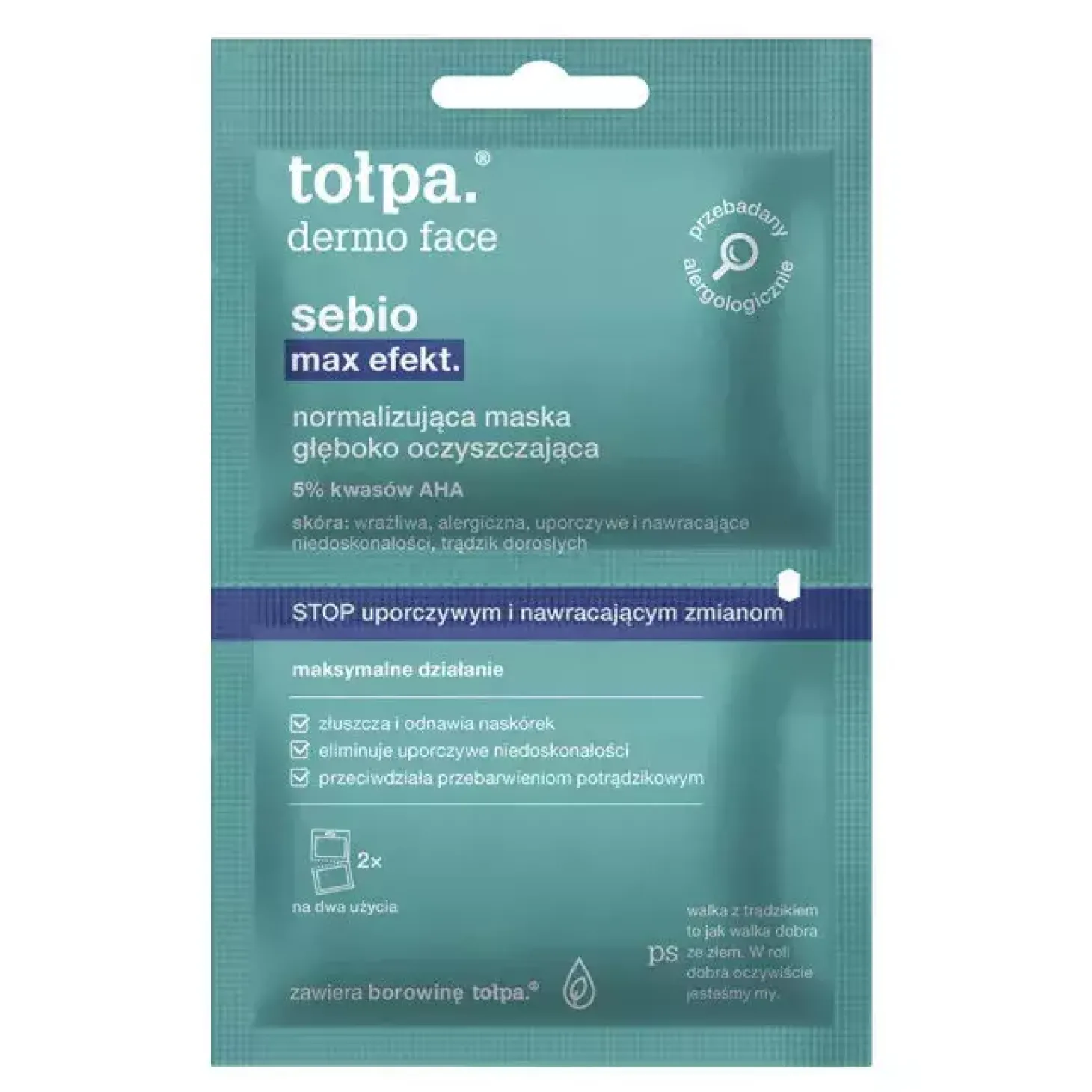 Tołpa - Dermo Face Sebio Max Efekt - Normalizująca Maska Głęboko Oczyszczająca - 2x6ml