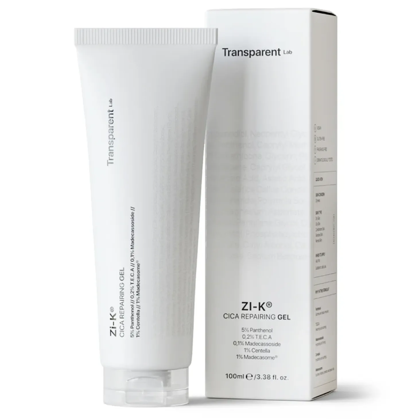Transparent Lab - ZI-K Cica Repairing Gel - Regenerujący Żel do Twarzy i Ciała - 100ml