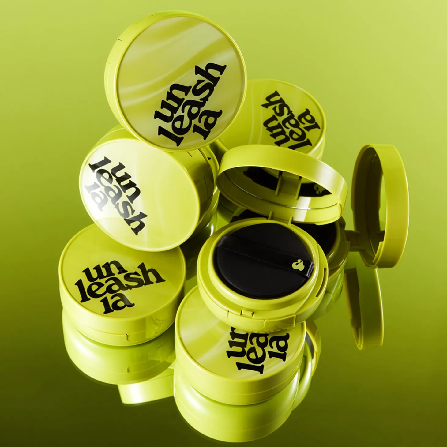 Unleashia - Satin Wear Healthy-Green Cushion - Wkład + Gąbeczka - Satynowy Podkład w Poduszce - 21N Eburnean - 15g