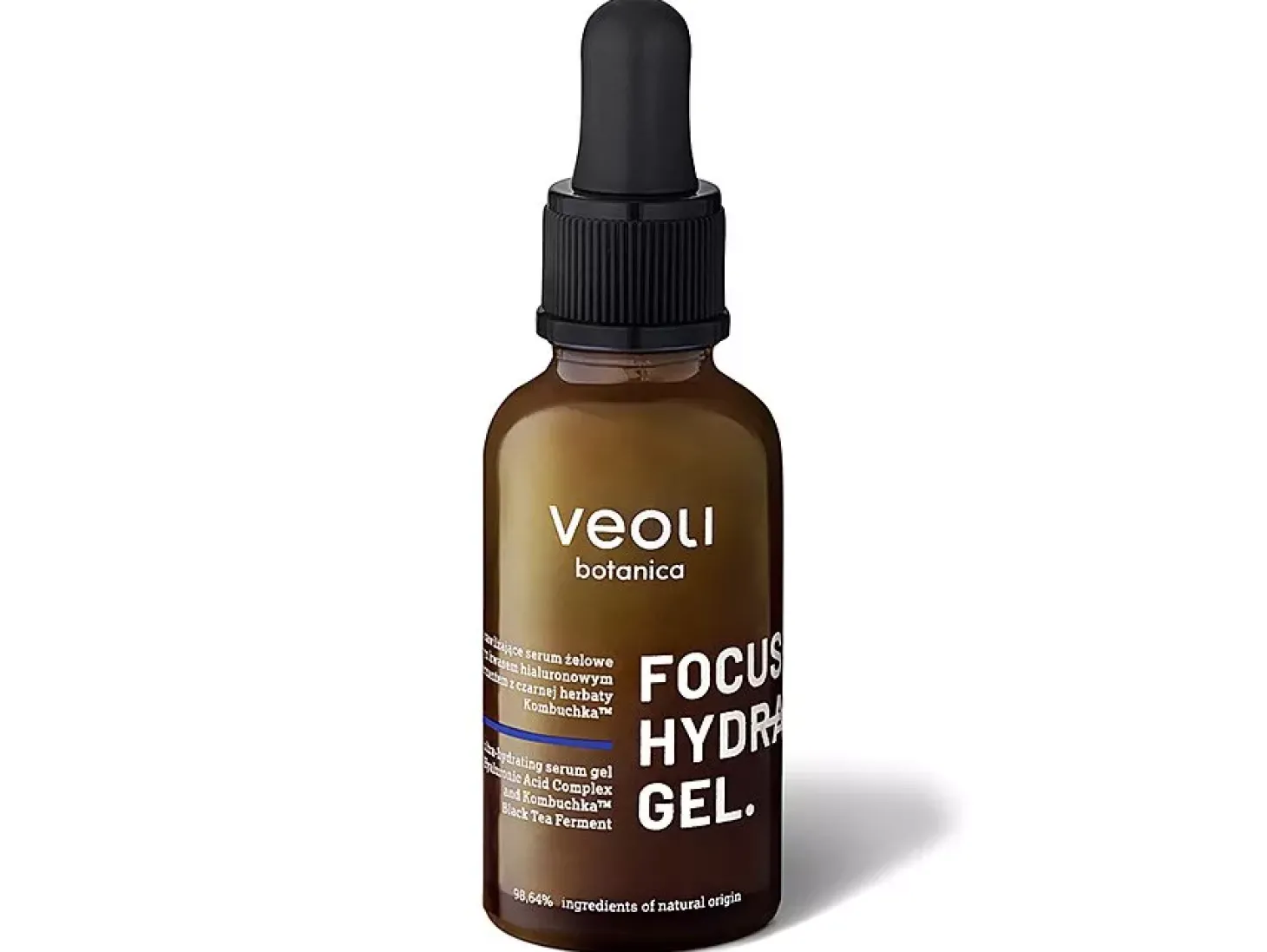 Veoli Botanica - Focus Hydration Gel - Ultra Nawilżające Serum Żelowe z Potrójnym Kwasem Hialuronowym i Fermentem z Czarnej Herbaty Kombuchka - 30ml