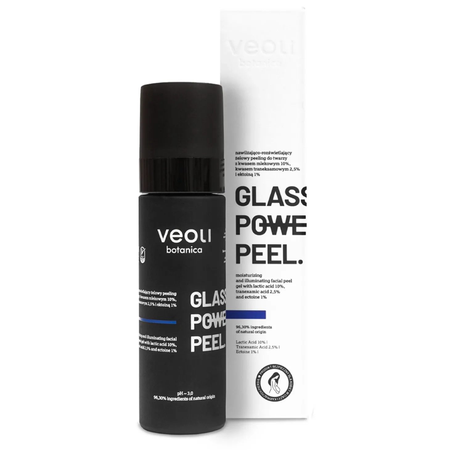 Veoli Botanica - Glass Skin Power Peel - Nawilżająco - Rozświetlający Żelowy Peeling do Twarzy - 30ml
