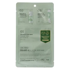 VT Cosmetics - CICA Reti-A All In One 3Step Mask - Nawilżająco-Złuszczająca Maska do Twarzy w Płachcie - 1,5g+1,5g+25g