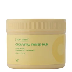 VT Cosmetics - Cica Vital Toner Pad - Rozświetlające Płatki do Twarzy z Witaminą C - 60szt/120ml