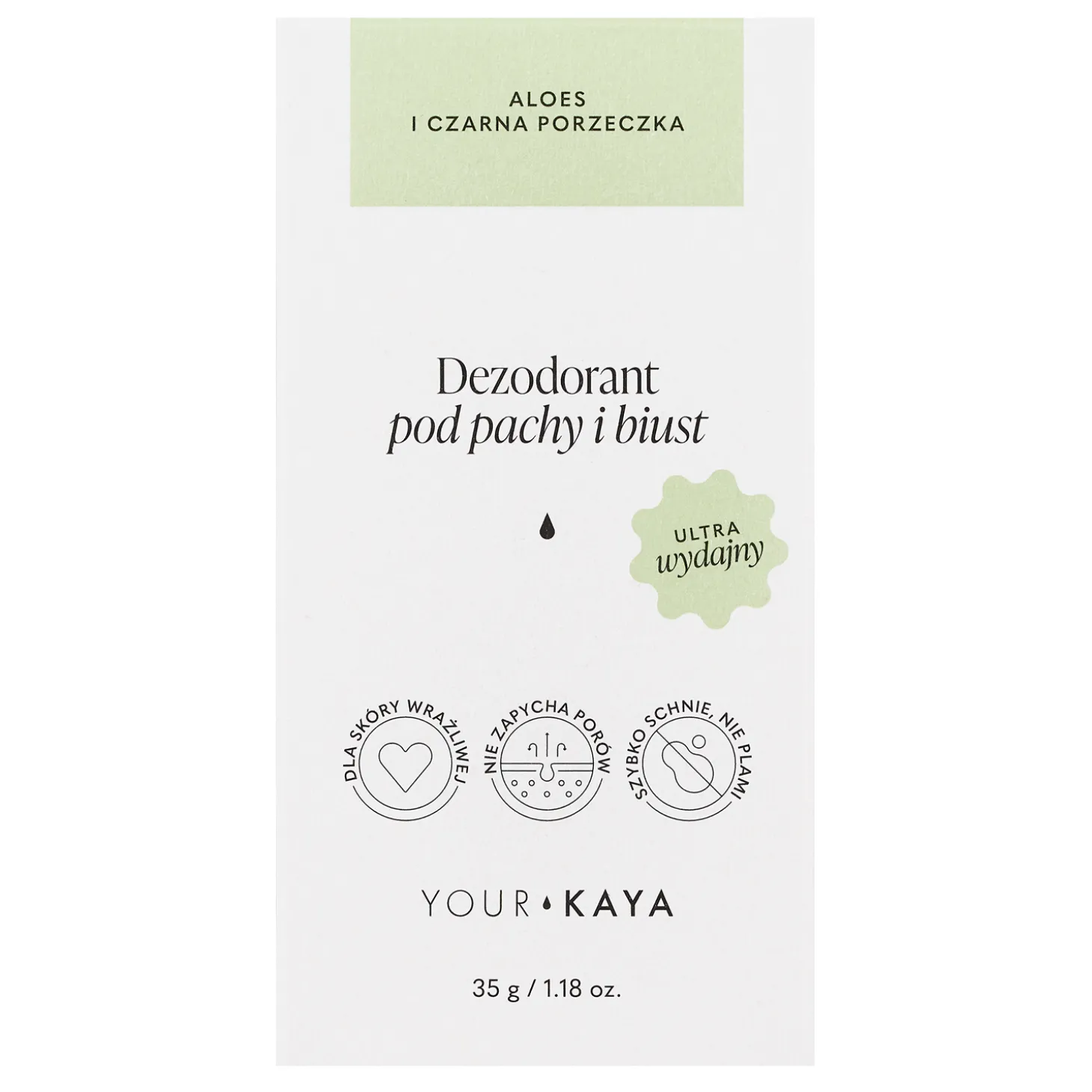 Your Kaya - Dezodorant Pod Pachy i Biust - Aloes i Czarna Porzeczka - 35g