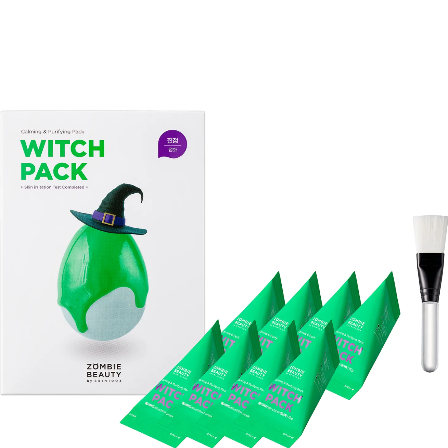 ZOMBIE BEAUTY by SKIN1004 - Witch Pack - Głęboko Oczyszczająca Maska z Zieloną Herbatą - 8 szt. x 15g